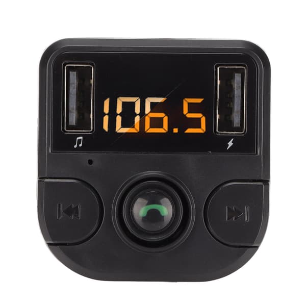 Multifunksjonell LED-billader Bluetooth 5.0 FM-sender håndfri samtale MP3-spiller Dual USB hurtiglading