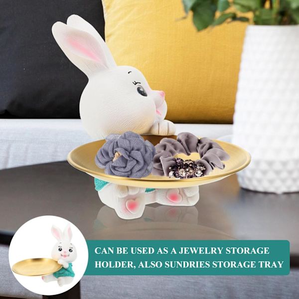 Cabilock Kanin Keramisk Plate Påske Cupcake Stativ Kake Server Ring Holder Snack Serveringsbrett Smykkefat for Ostekake Salat Grønn