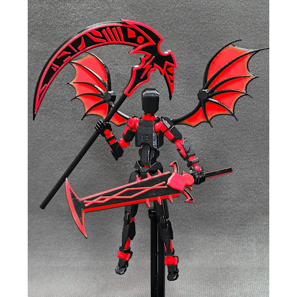 Koottu T13 Action Figure -setti, keräilijöille pöytäkoristeeksi, punainen