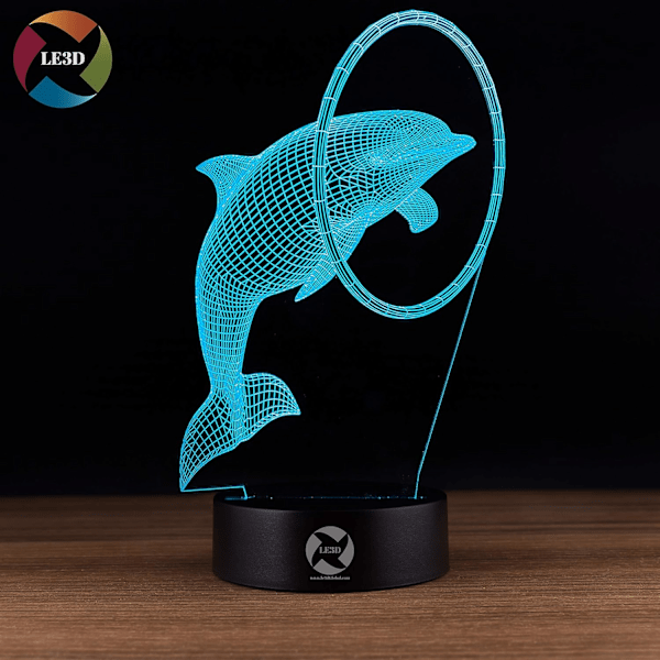 3D Optisk Illusions Nattlys - 7 LED Fargeskiftende Lampe - Kaldt Mykt Lys Trygt for Barn - Skaper Fantastiske Drømmer