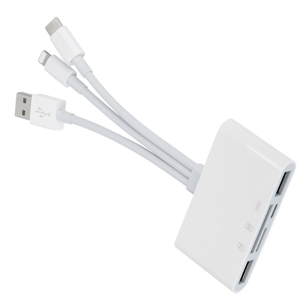 5-i-1 utvidbar adapter USB3.0 lite minnekort/minnekort kamera kortleser for iOS/Android