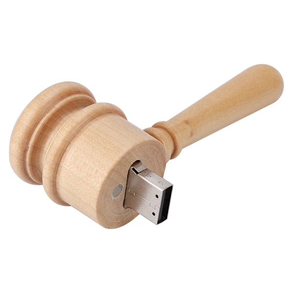 Træhammerformet dataopbevaring USB 2.0 Flashdrev U-hukommelsesdisk Kompatibel med USB1.1 (16 GB)