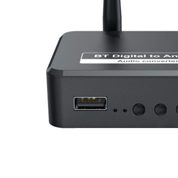 Bluetooth 5.1-mottaker Multifunksjon RCA 3,5 mm Jack Støtter U Disk-avspilling Digital til Analog Lydkonverter