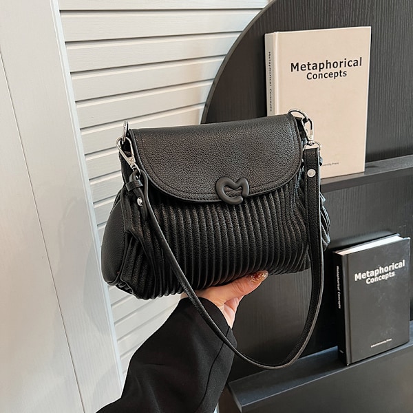 Niche-design, suosittu laskostettu pieni neliölaukku, yksinkertainen ja raikas olkalaukku, joka sopii moneen asuun, crossbody-laukku