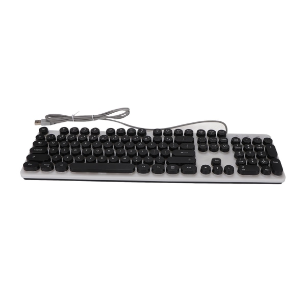 Mekanisk Gaming-tastatur RBG Bakgrunnsbelyst USB 104 Taster Kablet Retro Punk Datamaskintastatur for Bærbar PC Svart