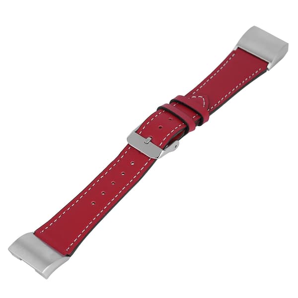 Læderrem til smartwatch, kompatibel med Fitbit Charge 2 (rød)