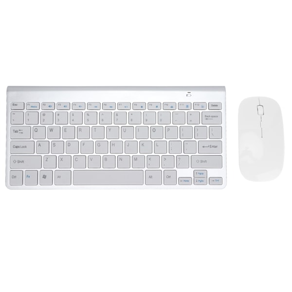 Keyboard Mouse Combo Wireless 2.4G USB Ultraslim Portable Ergonomic Wearproof Keyboard and Mouse for Notebook ComputerSilver