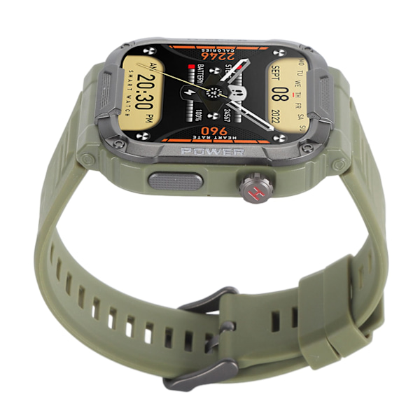 1,85 tum Sport Smartwatch Bluetooth 5.2 Musikspelande Pekskärm Smartwatch IP68 Vattentät Multifunktionell Klocka för Män Grön