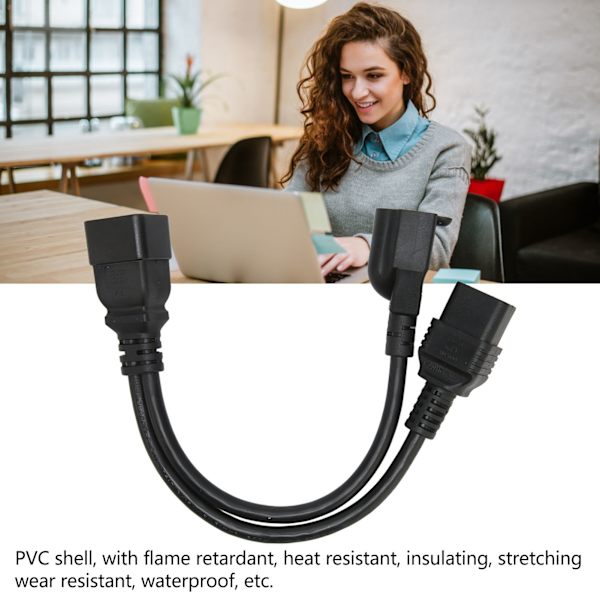 IEC320 C20 till IEC320 C19 och 5‑15R strömkabel IEC320 C20 hane till IEC320 C19 och 5‑15R hona splitter strömkabel 12,6 tum