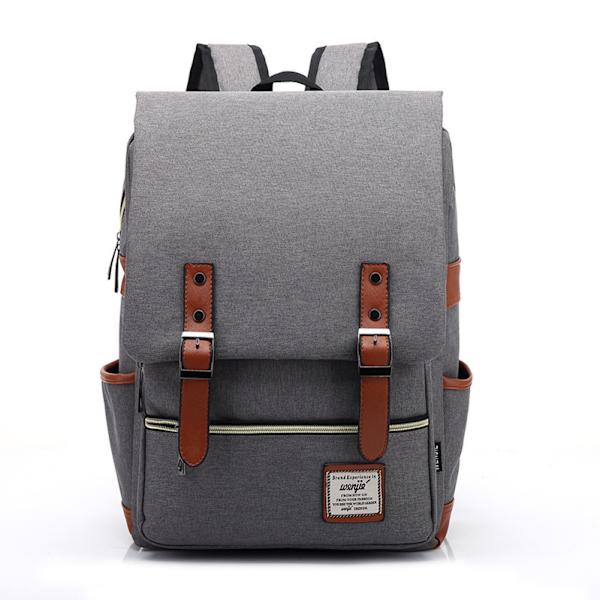 Personoitu retro miesten ja naisten ulkoilukanvas suuri matkareppu muotireppu Light Gray M
