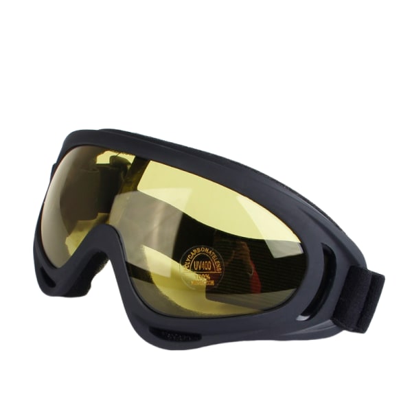 Vindtäta sandglasögon Elektrisk motorcykel Dammtät herr och dam för skidor utomhus längdåkning, gul