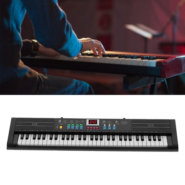 Keyboard Piano 61 Tangenter Instrument Elektrisk med USB Mikrofon til Børn Begynder MQ6187