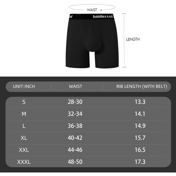 Menu2019s Underbukser Boxer Briefs med Gylp Blød Komfortabel Åndbar Underbukser til Mænd Multipack Black 2XL