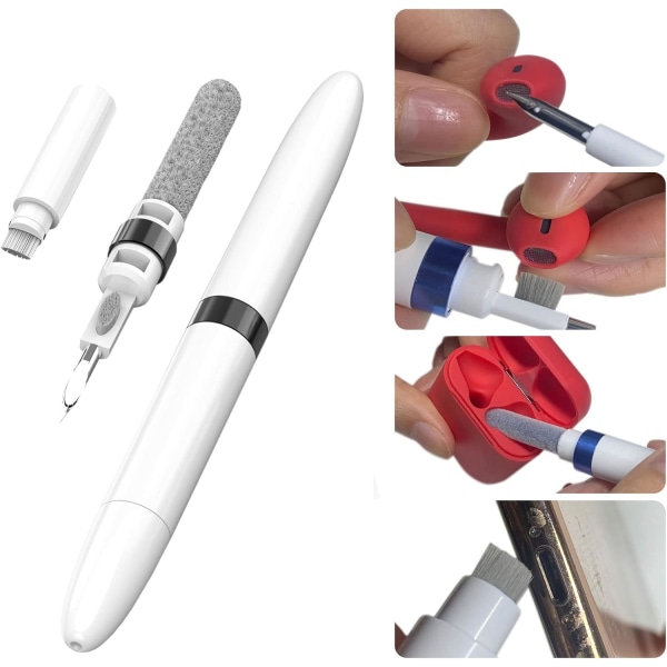 För Airpod Cleaner Kit，Hörlursrengöringspenna för Multi-Function Cleaner Kit Mjuk borste för Bluetooth Hörlursrengöringspenna Set Verktyg，Svart