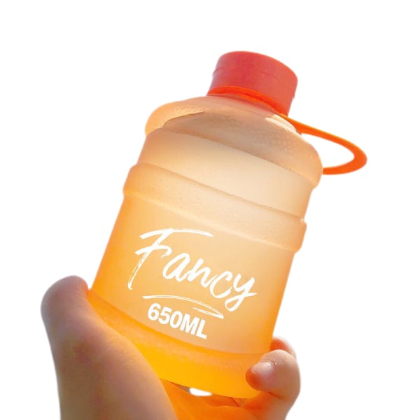 Mini Small Pure Bucket Cup Plastic Water Cup Fancy [frosted Orange] 650 ml Enkelt kop + kop børste