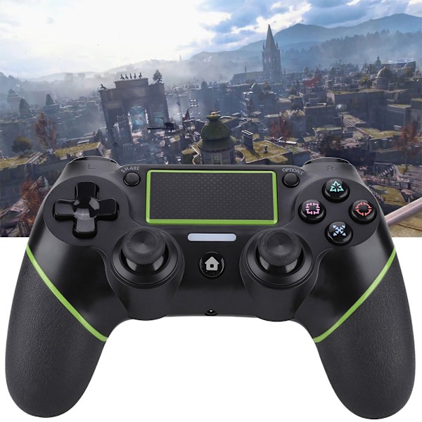 PS4-3 Langaton peliohjain Peliohjain Joy Con Kahva Joypad(Musta Vihreä)