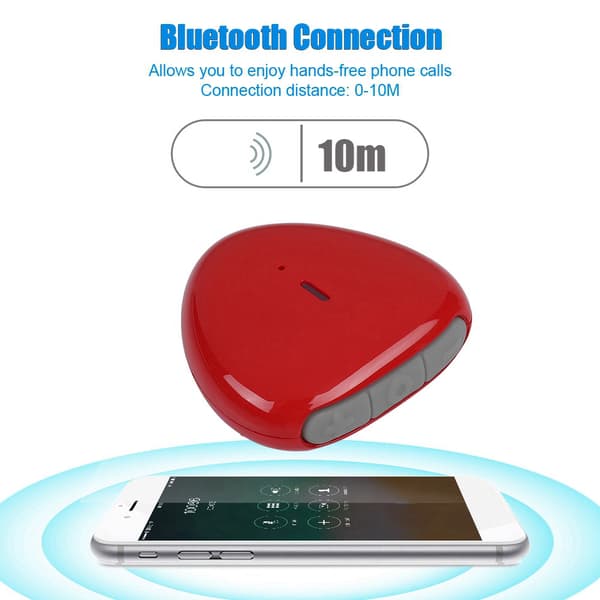 Mini trådløs hjerteformet Bluetooth lydmottaker kablet hodetelefon lydadapter rød