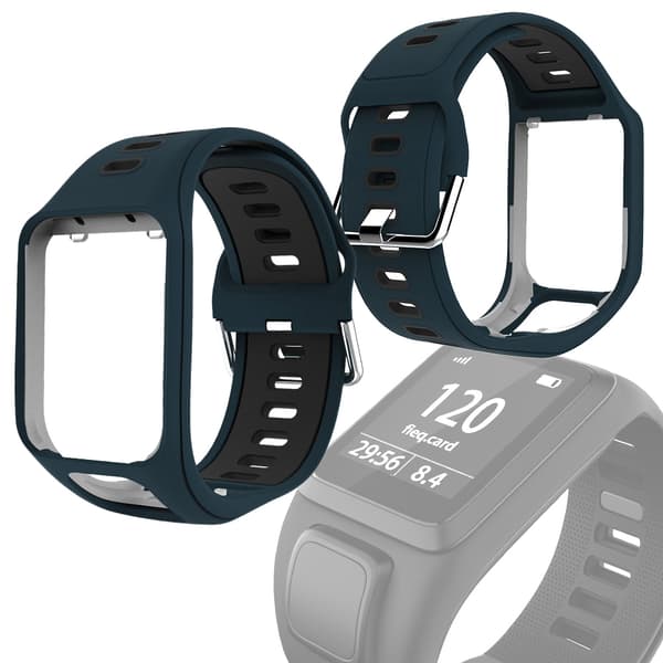 For Golfer2 Adventunrer Silikone Dobbelt Farve Håndledsrem Til TomTom Spark Runner 2/3 (Grøn med sort)