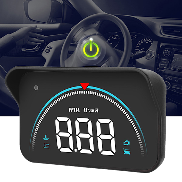 M8 Universal Car HUD Head Up Display 11-18V RPM Temperatur Överhastighetsvarning Larm(Svart)