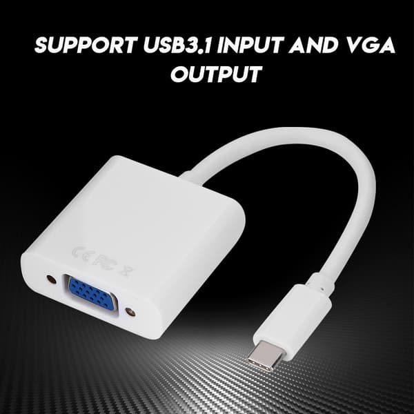 USB3.1 USB-C Typ C till VGA Honadapter Kabel Konverter