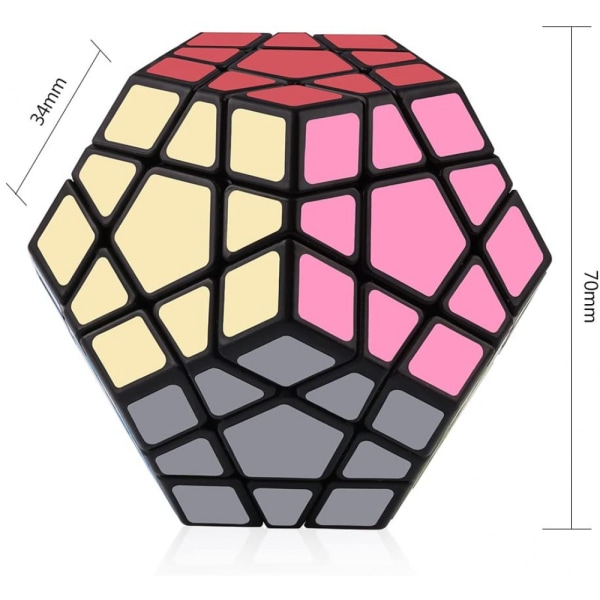 SAYTAY D-FantiX Shengshou Megaminx Speed ​​Cube 3x3 Dodecahedron Kuusikulmainen palapelilelu musta ST-001