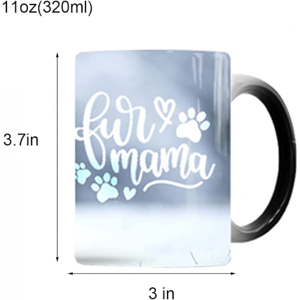 Rolig kaffemugg, Caliamary keramisk kattmugg söt värmeförändrande mugg, värmekänslig färgförändrande mugg kaffekopp för kvinnor män barn kattälskare (katt)