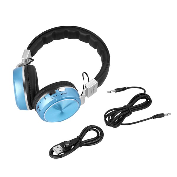 Trådløse Bluetooth 4.1 støjreducerende stereo-lyd over-ear headset hovedtelefoner blå