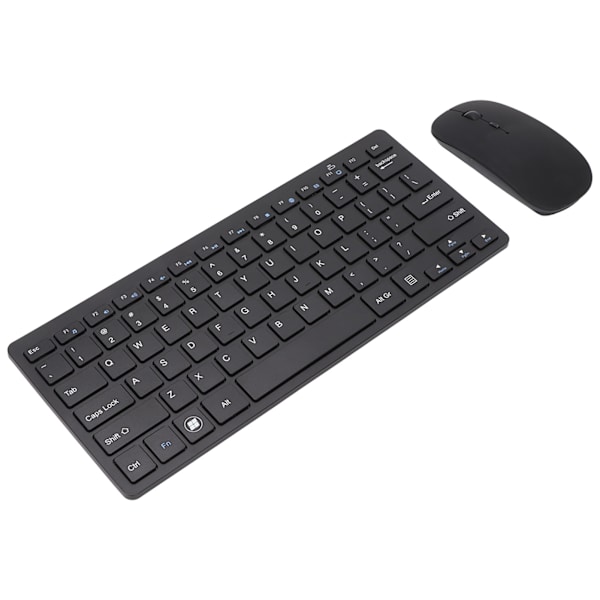 2.4G langaton näppäimistö ja hiiri -yhdistelmä 78 näppäintä, tukee 800 1000 1200Dpi, ultraohut musta USB-näppäimistö ja hiiri PC-tabletille