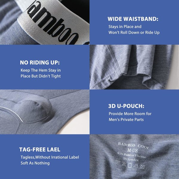 Mjuka och andningsbara boxershorts för män (4 eller 7-pack) purpleDark gray Black gray Black XXL