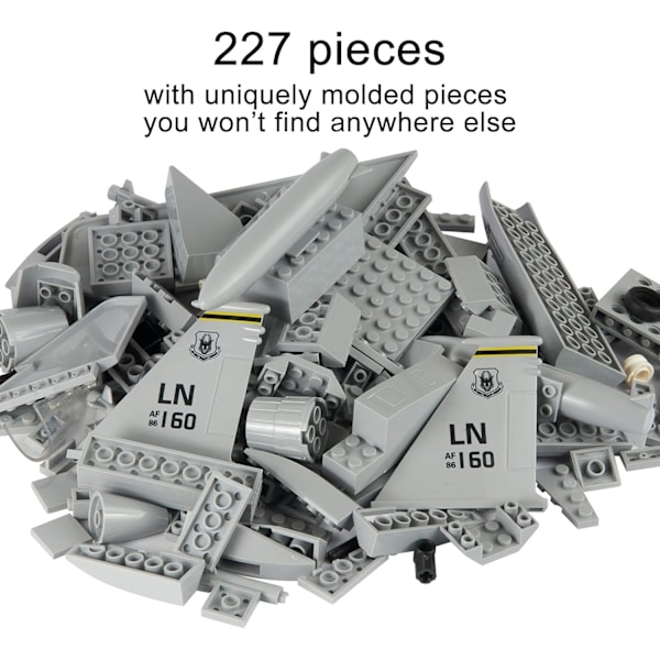 Jaktplan Byggkloss Set – 227-Pcs F-15 Eagle Jaktplan Byggklossar Set – Byggkloss Flygplan Leksak för Barn Över 10 År och Vuxna