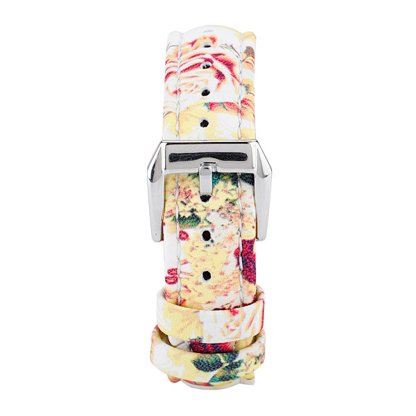 Ersättning smal lädertryck klockarmband för Fitbit Versa kvinna (solrosor)