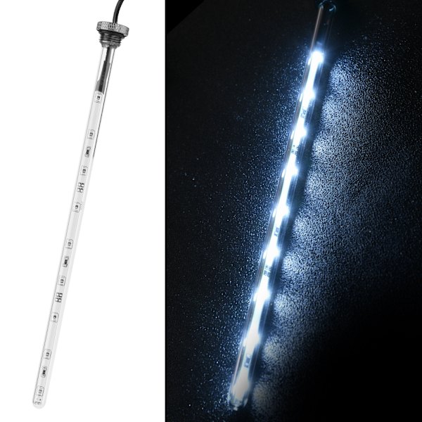 22cm DIY Computer Vandkøling Tank Lys Virus Reservoir LED Lampe Belysning(Hvid)