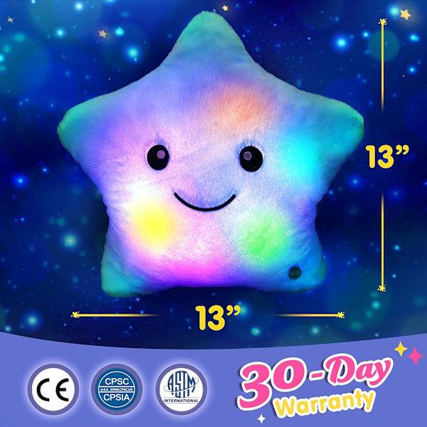 Luova Twinkle Star -yövalo, hehkuva LED-yövalo, pehmolelut, täytetyt lelut, syntymäpäivälahjat, ystävänpäivälahjat taaperoille, tytöille (sininen)