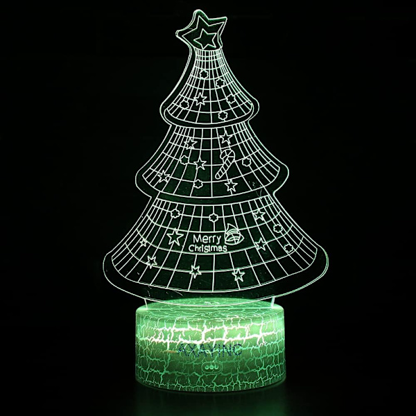 3D Nattlampa LED Illusion Skrivbordslampa 7 Färgbyten USB-kabel Touch-knapp Jul-födelsedagspresent Leksak för barn