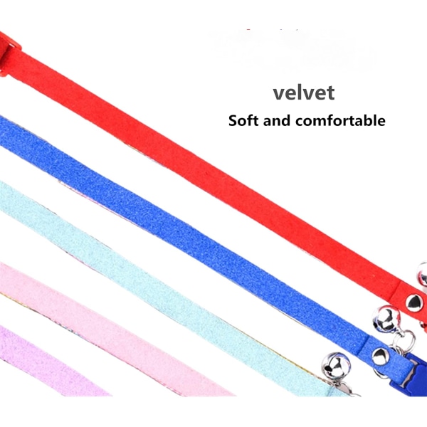 Kattehalsbånd med bling-diamanter og rhinsten med klokke, justerbar til katte og killinger, drenge og piger (lilla)