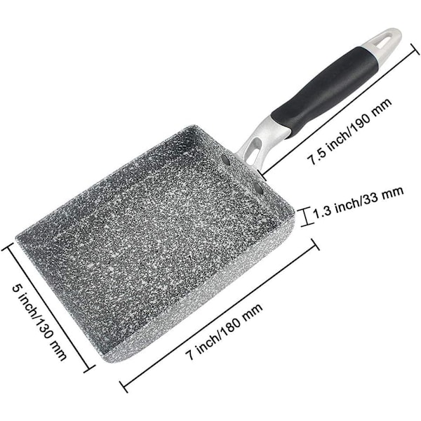 Multifunktionel stegepande, non-stick stegepander 20 cm, non-stick omeletpande, granit stegepande stenpander, 7,5 tommer