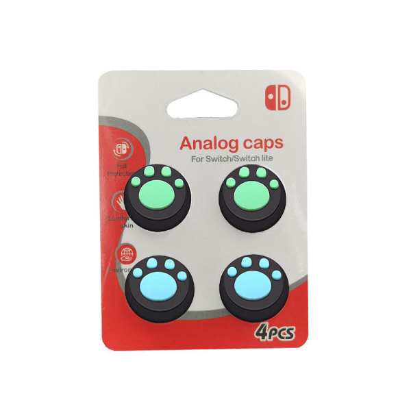 4 STK Cute Thumb Grip Caps til Nintendo Switch / Lite / OLED, Joy-Stick Button Stick Cover Analog Ergonomic Cap til NS Controller Joy-Cons