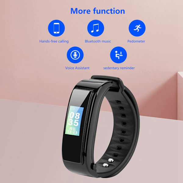 Bluetooth Smart Watch IY3 - Opkaldsskærm, Pulsmåler og Blodtryksmonitor - Sort