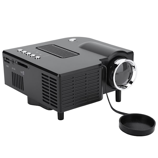 Bærbar hjemmebiograf LED Mini kablet projektor HD 1080P VGA USB HDMI   Sort