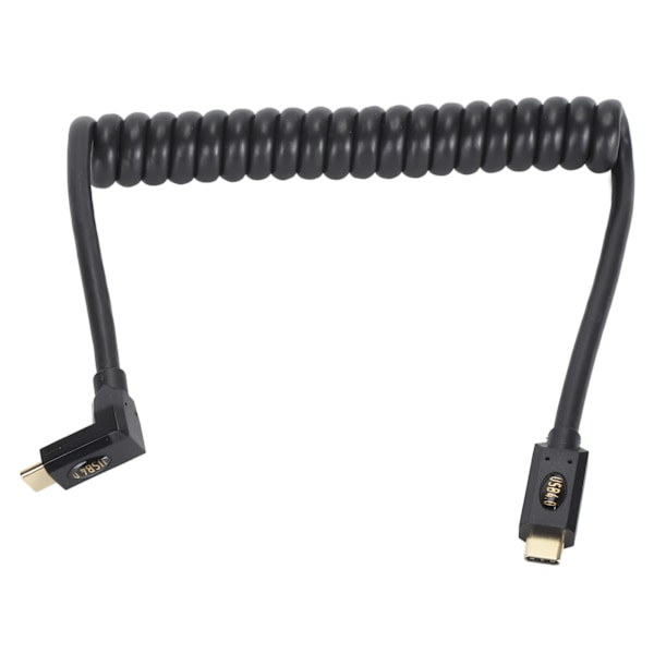 Inntrekkbar spiralformet USB Type C til C-kabel 3,3 fot 40 Gbps Støtter 8K UHD Hurtiglading USB 4.0 Data Synkroniseringstråd for bærbar PC