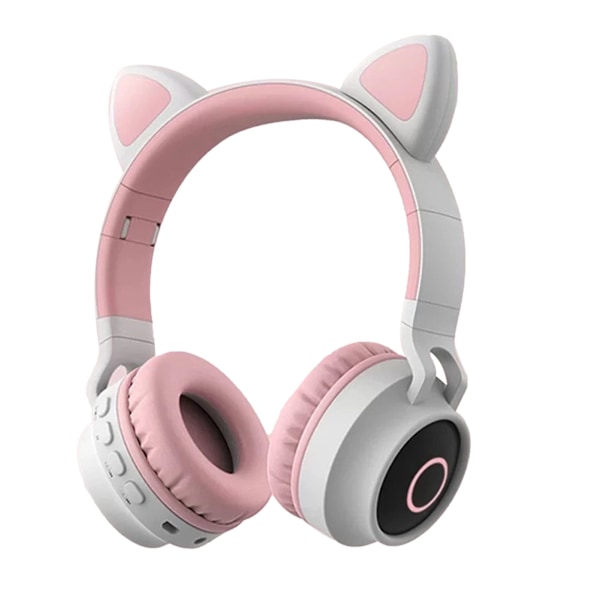 Kattøre-headset Trådløs Bluetooth Belyst Komfortable Gaming-hodetelefoner med Justerbart Hodebånd