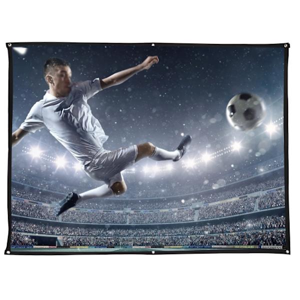 4:3 Tykk 100% Polyester Bærbar Foldbar Hvit Myk Projektor Skjerm Gardin 100-Tommers