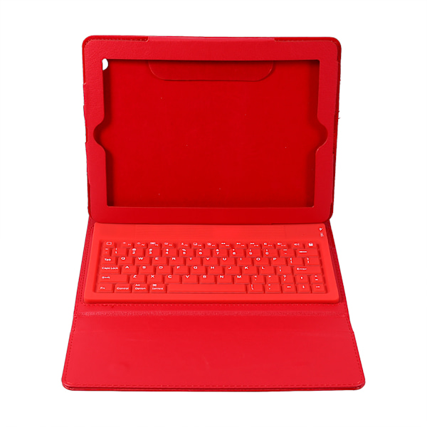 2 i 1 Bluetooth-tangentbord med PU-läderfodral för iPad 2 3 4 Röd