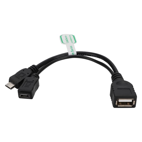 Micro USB till USB Hon OTG Värdadapter Datakabel med Strömledning för Mobiltelefon
