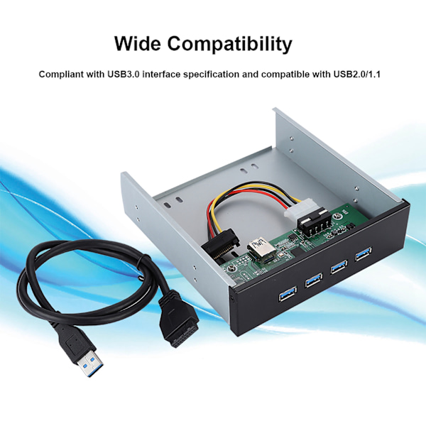 5,25 tommers 19PIN til USB3.0 CD-driver 4-porters HUB frontpanel CD-ROM utvidelsesmobilstativ