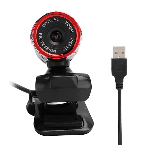 HXSJ S9 Web Digitalkamera Rotbar Webcam 1080P Manuell Fokus Inbyggd Mikrofon för Windows Android TV(Röd )