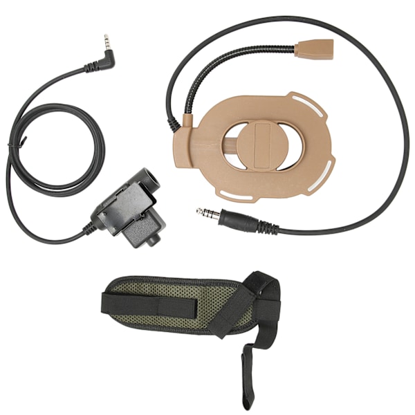 Militær headset støjreduktion 2-vejs radio headset med U94 PTT til udendørs militæraktivitetBrun