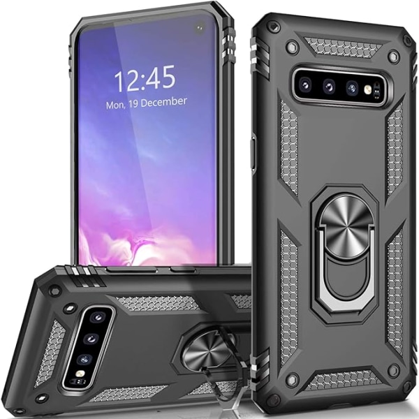 Samsung Galaxy S10 plus mobile phone case, military grade shockproof cover pass, 15 foot drop test protective cover, with magnetic support and vehic