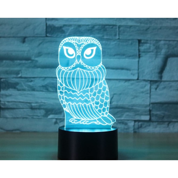 SUPERRUIDALON 3D Uggla Fjärrkontroll 16 Färger Nattlampor Illusion Akryl LED Bord Sänglampa Barn Sovrum Skrivbords Dekoration Födelsedagspresenter Leksak