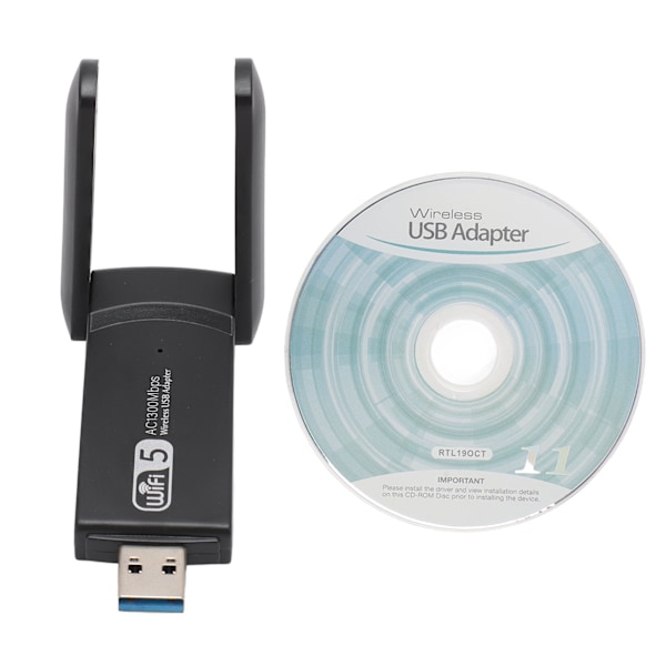 USB3.0 WiFi-adapter 2.4GHz 5GHz Dual 5Dbi Antenne WiFi Dual Band Nettverksadapter for Windows 11 10 for OS X for Linux